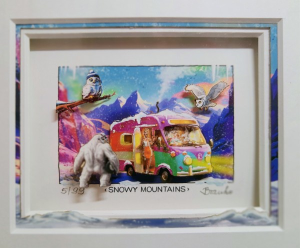 3D Pop Art - Snowy Mountains